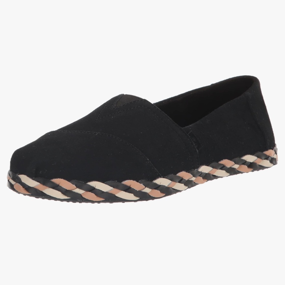 TOMS Alpargata Vetiver Black Suede Leather Slip-On Size 8.5 - Picture 2 of 9
